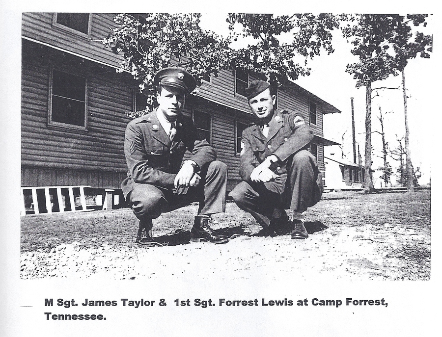Sgts James Taylor and Forrest F Lewis at Camp Forrest TN